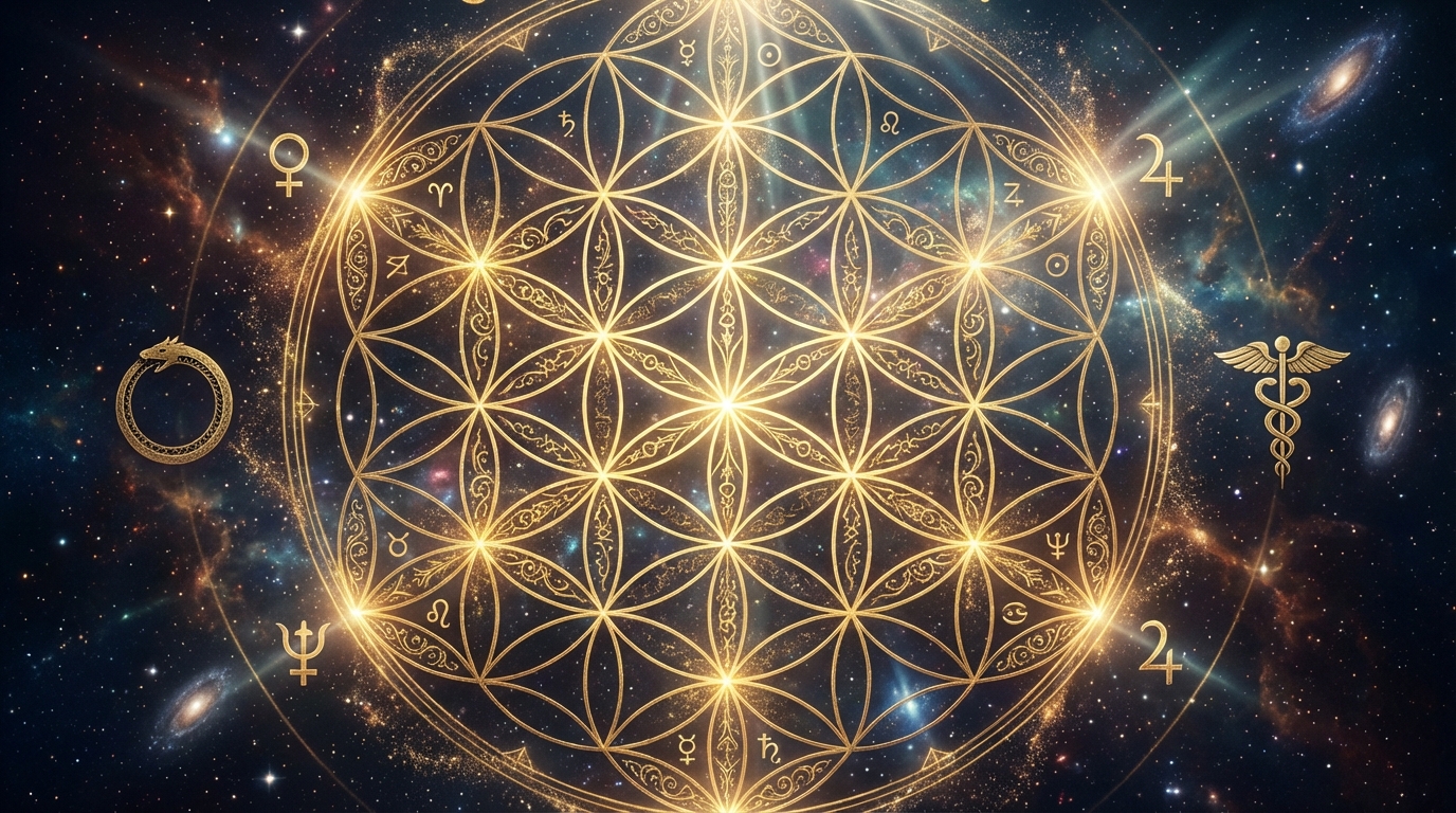 Flower of Life sacred geometry symbol: The foundational pattern of the interconnectedness of all existence